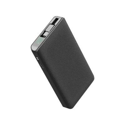 Power Bank 10000Mah Retractable Cable Powerology - Black